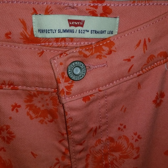 Levi's Denim - Floral Peach & Orange Levi's | one of a kind